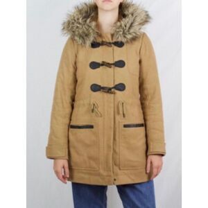 Abercrombie & Fitch Faux Fur Hooded Parka Jacket Coat Women's Small